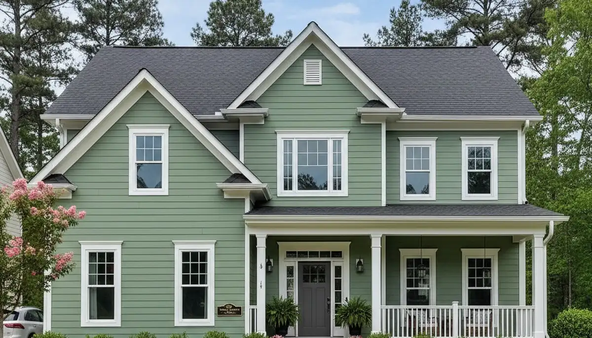 Freshly painted Raleigh NC home exterior with smooth, weather-resistant finish by local house painters