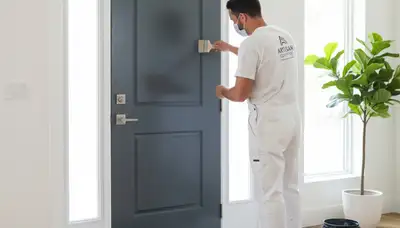 Professional door painting and refinishing in Raleigh, NC by local expert house painters