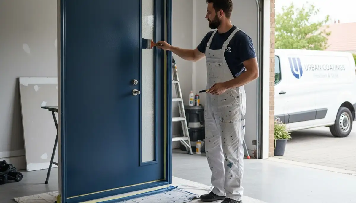 Professional door painting service in Raleigh NC with durable, UV-protected finish