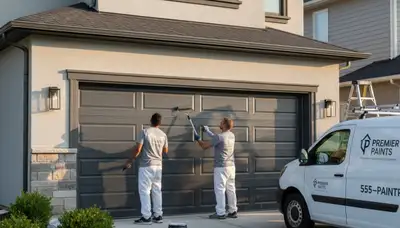 Professional garage door painting by expert house painters in Raleigh, NC for lasting curb appeal