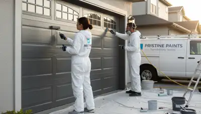 Professional garage door painting in Raleigh NC by expert house painters for lasting curb appeal