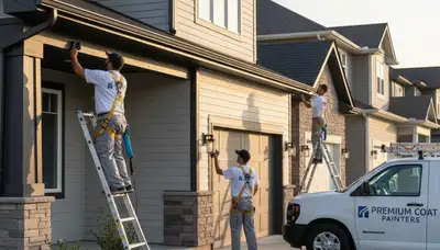Professional gutter painting on Raleigh NC home exterior by local house painters
