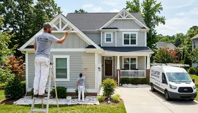 Professional house painters improving home exterior finish in Raleigh NC