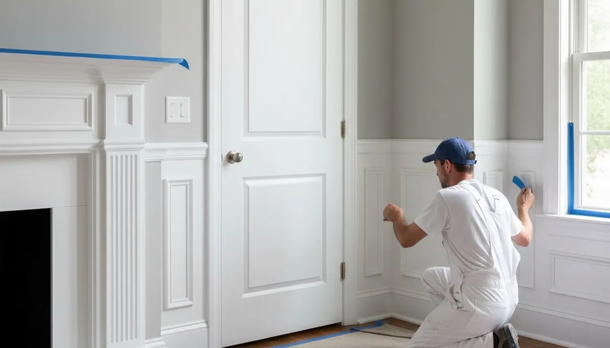 Professional interior trim painting in Raleigh NC showcasing smooth edges and precise home detail work