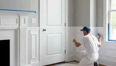 Professional interior trim painting in Raleigh NC showcasing smooth edges and precise home detail work