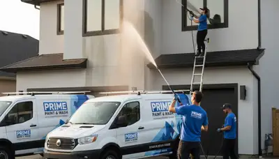 Professional pressure cleaning on Raleigh NC home exterior removing mildew and pollen buildup
