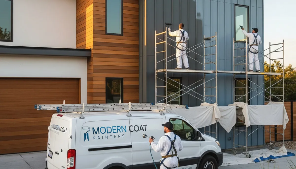 Professional siding painting on Raleigh NC home by expert house painters for durable exterior finish