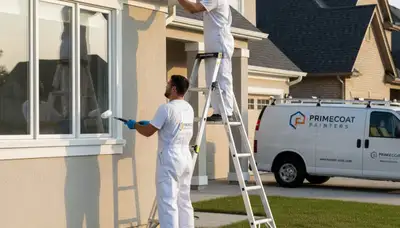 Professional trim and fascia painting on Raleigh NC home by expert house painters