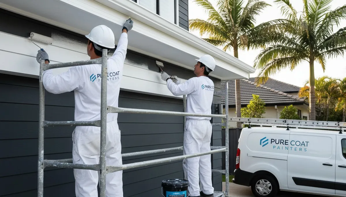 Professional trim and fascia painting on Raleigh NC home by expert house painters