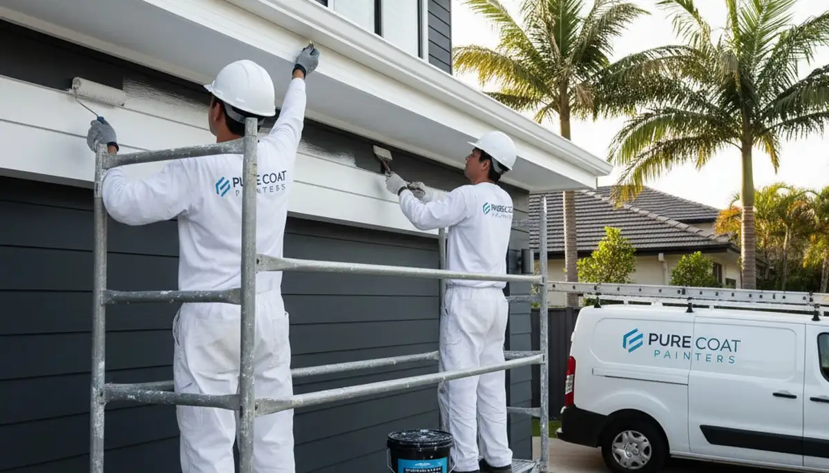 Professional trim and fascia painting on Raleigh NC home by expert house painters
