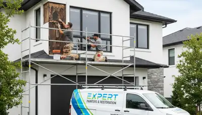 Professional wood rot repair on Raleigh NC home exterior by expert house painters